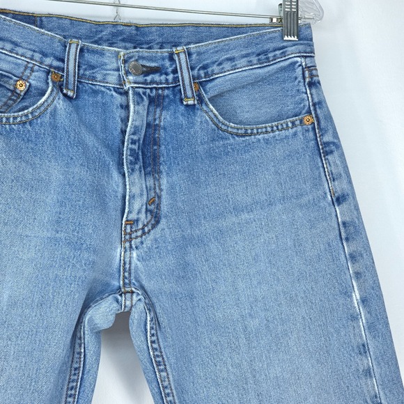 Levi's 505 Denim Jeans Men's 30x30 (30x32) Distressed Biker Regular Fit Straight - Picture 14 of 16